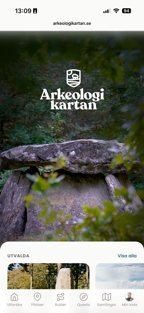 Arkeologikartan i mobilen